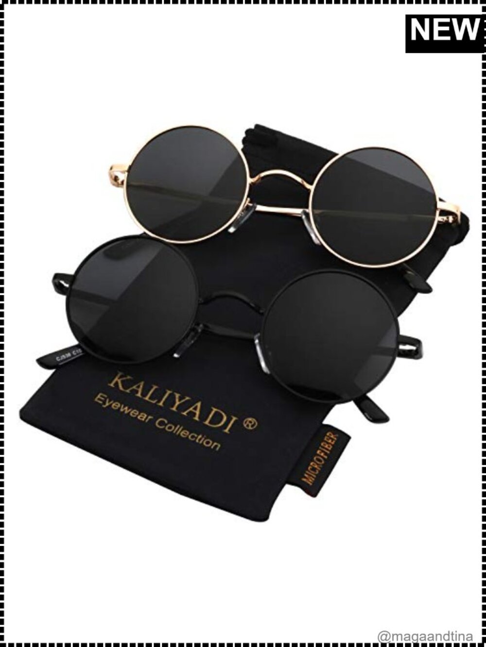 Round Polarized Sunglasses Retro Metal Hippie Costume UV400 Protection Small